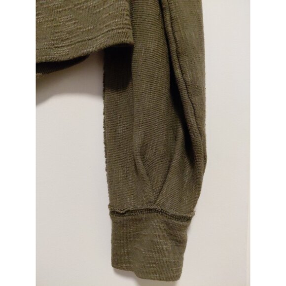 We The Free | Free People Green Slouch Neck Knit Long Sleeve Top Medium - Picture 7 of 8